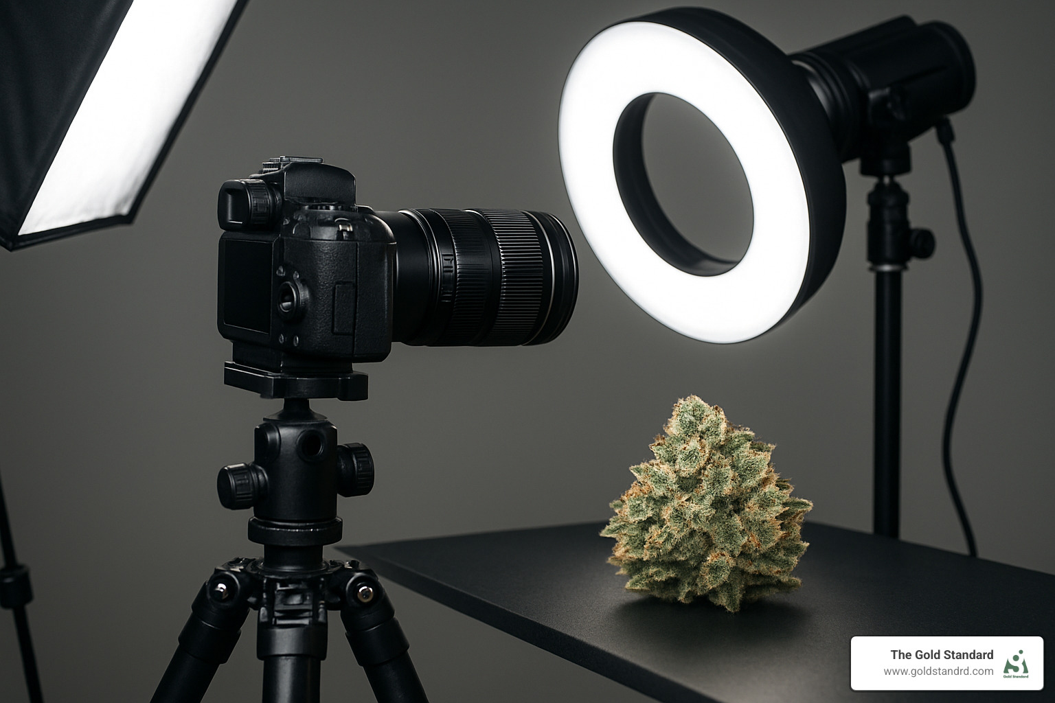 macro cannabis photography setup with professional lighting - best weed photos