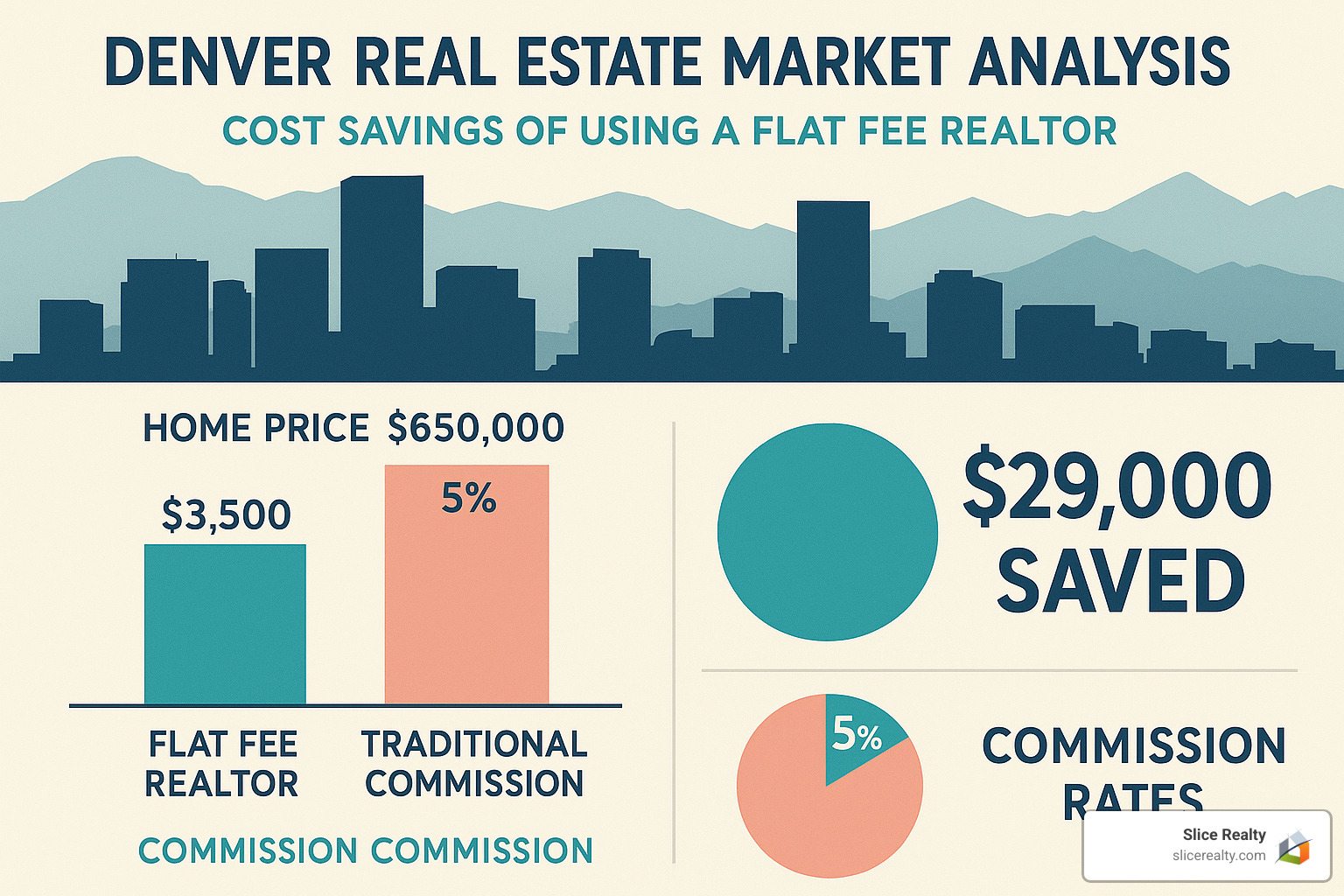 Denver real estate market analysis showing flat fee savings - flat fee realtor Denver