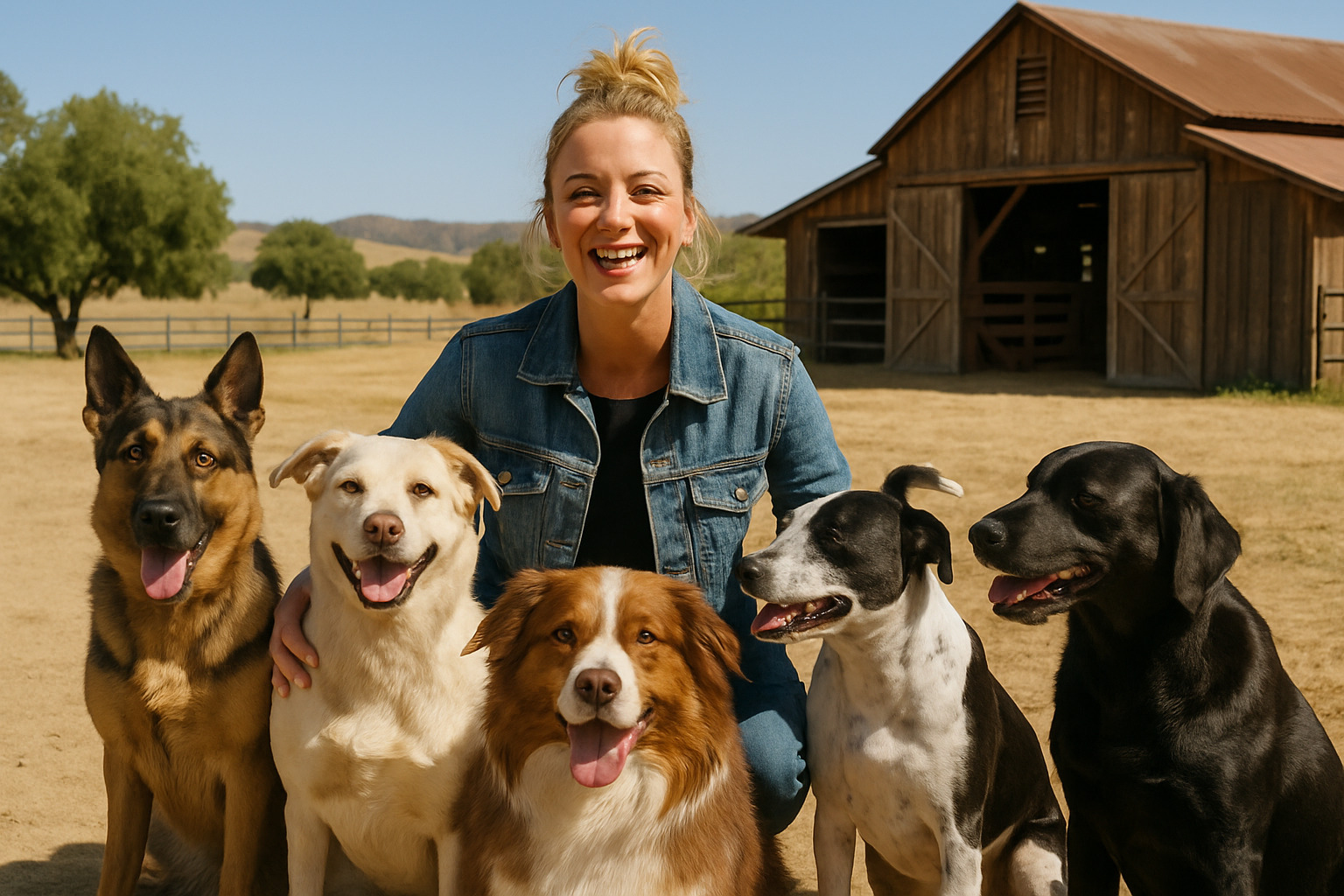 Kaley Cuoco with rescue dogs at her ranch - kaley cuoco Kaley Cuoco with rescue dogs at her ranch - kaley cuoco