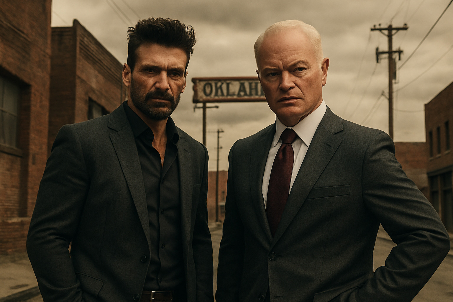 Frank Grillo and Neal McDonough as Season 2 antagonists - cast of tulsa king Frank Grillo and Neal McDonough as Season 2 antagonists - cast of tulsa king