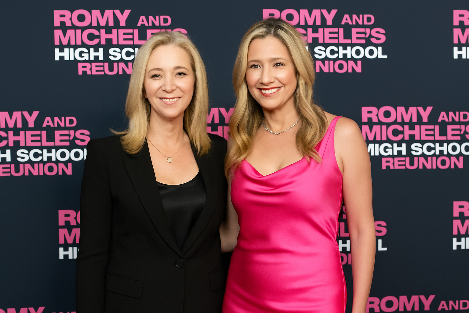 Romy and Michele reunion photo showing Lisa Kudrow and Mira Sorvino together at a recent event -  lisa kudrow
