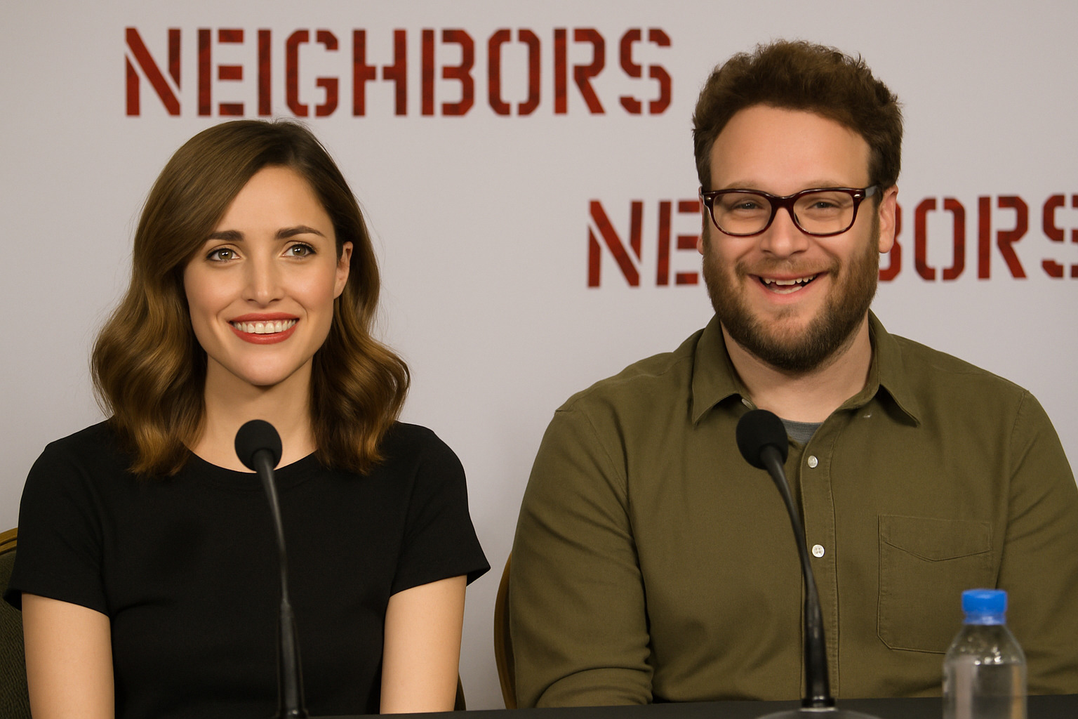 Rose Byrne and Seth Rogen at Neighbors press conference - rose byrne Rose Byrne and Seth Rogen at Neighbors press conference - rose byrne