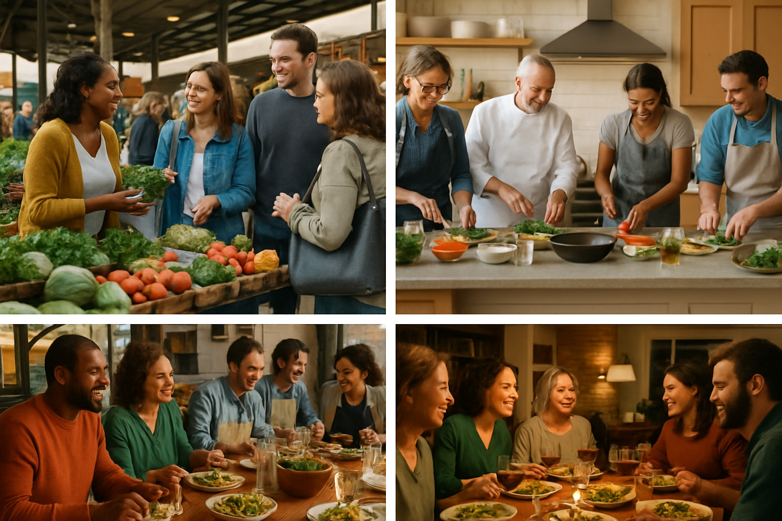 Typical daily schedule for culinary workshop travel showing morning market tour, afternoon cooking session, and evening communal dining - culinary workshop travel