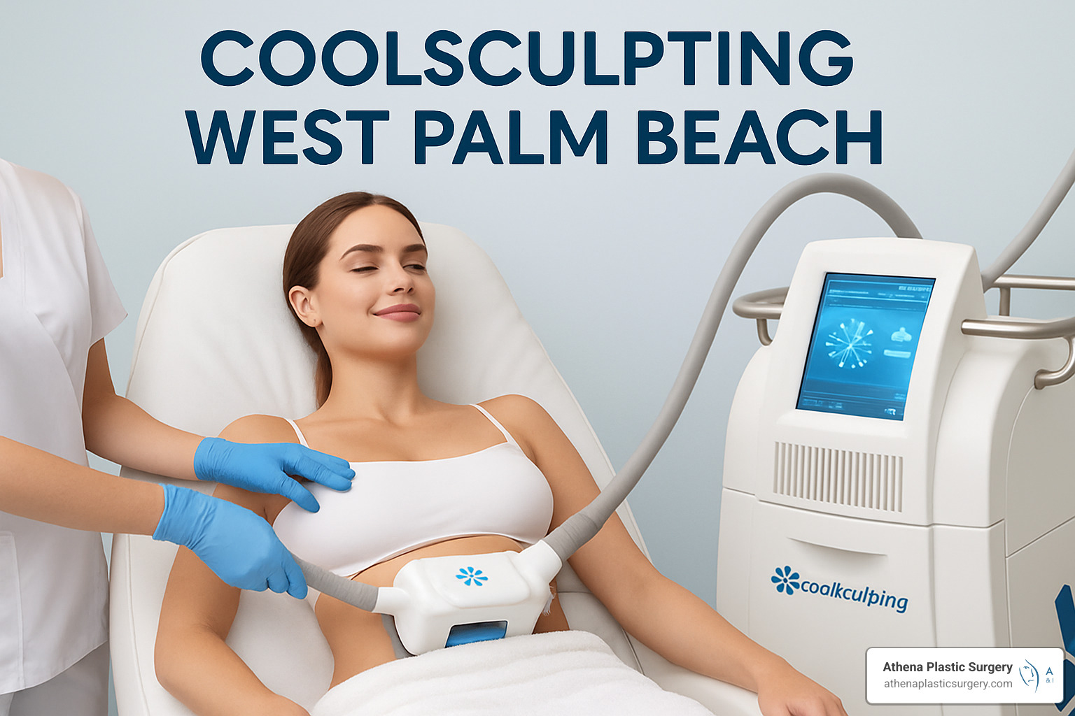 Advanced CoolSculpting Elite device with dual applicators treating patient in modern medical spa setting - coolsculpting west palm beach Advanced CoolSculpting Elite device with dual applicators treating patient in modern medical spa setting - coolsculpting west palm beach