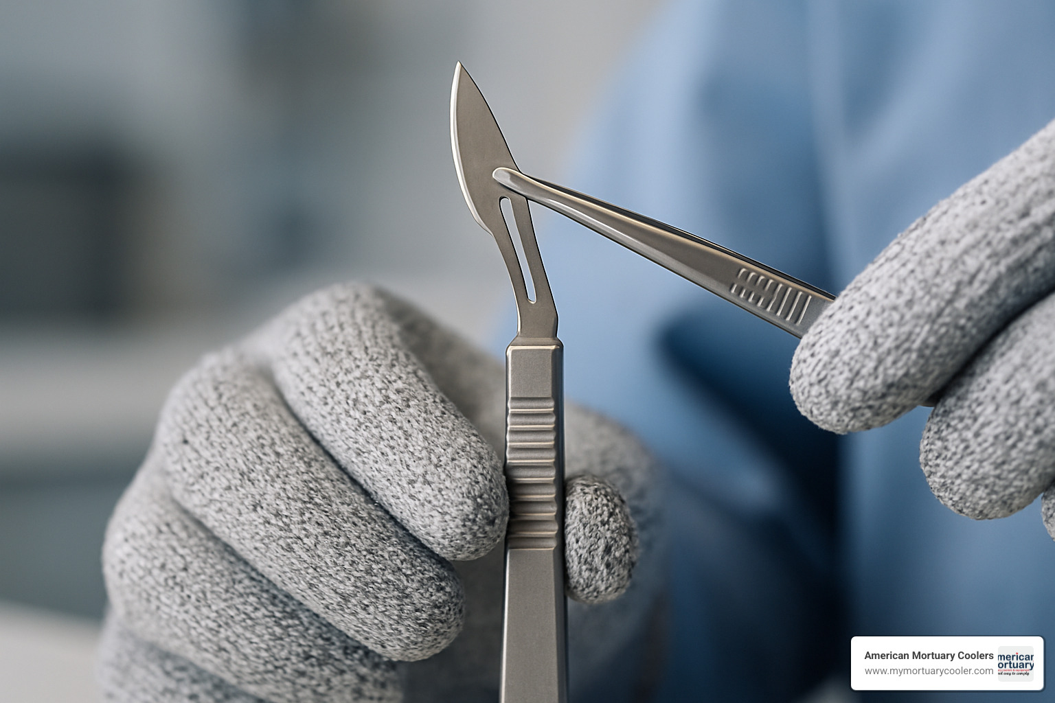 Proper scalpel blade attachment technique demonstration - scapple knife