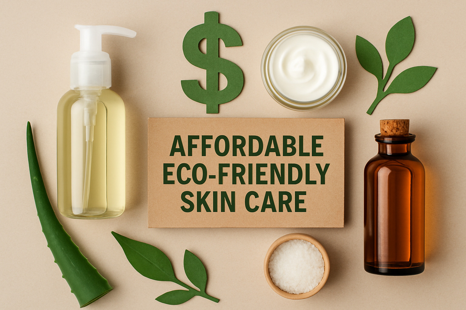 eco-friendly skincare products arranged by price point - affordable eco friendly skin care