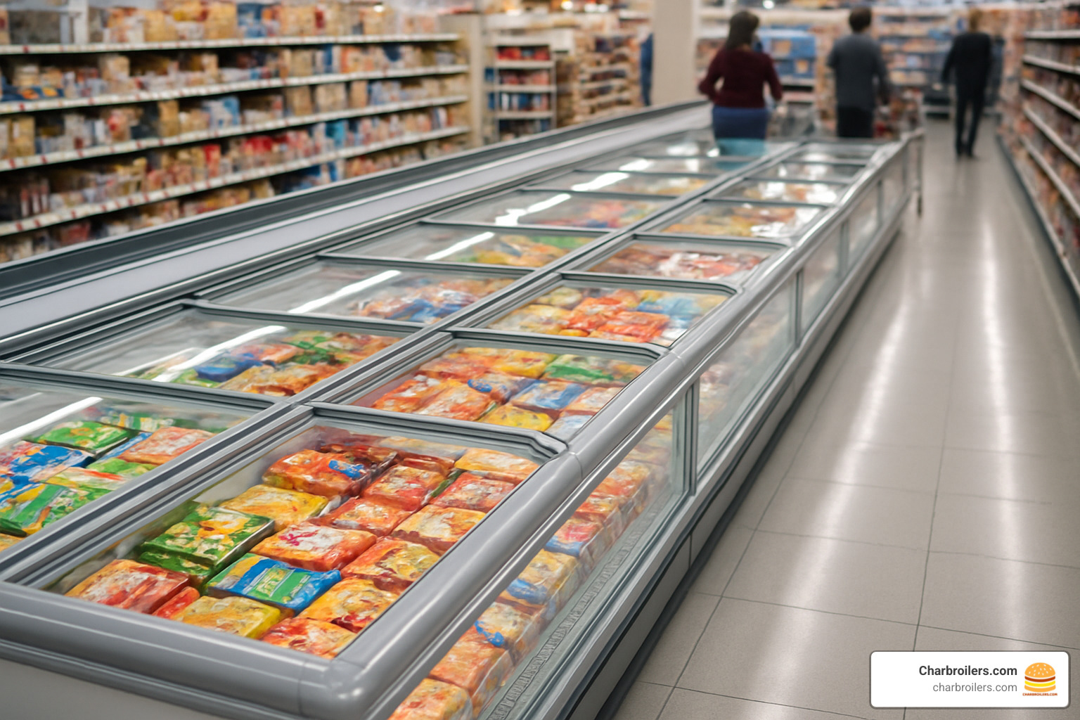 freezer lineup in supermarket - haier commercial frost free freezer