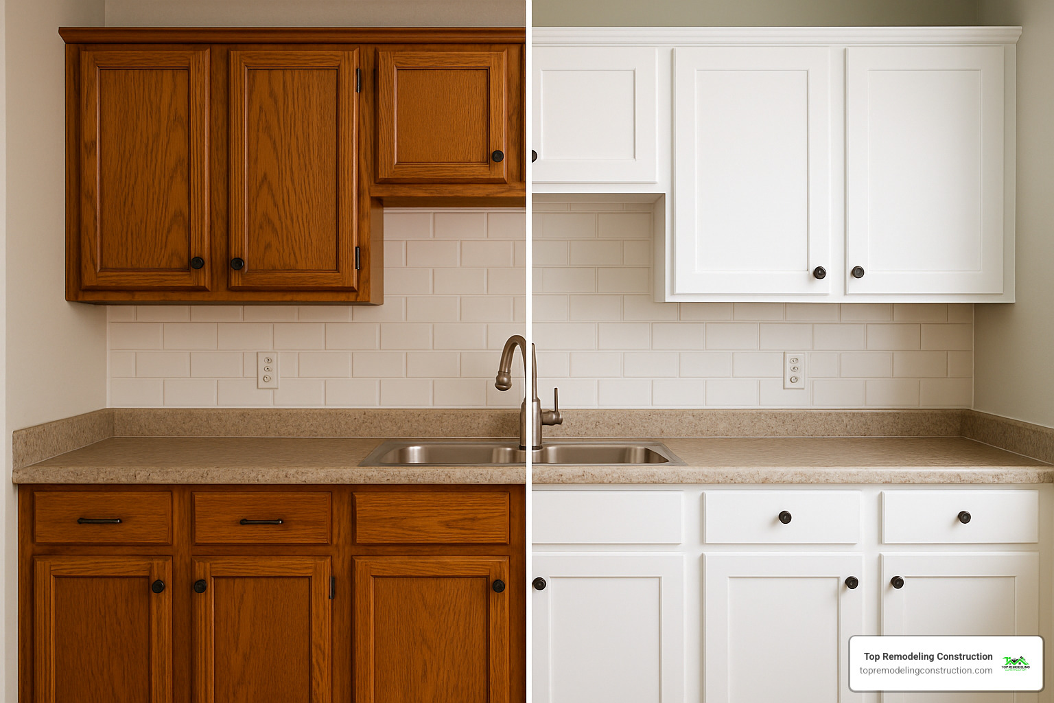 kitchen cabinet painting change - Affordable kitchen renovation