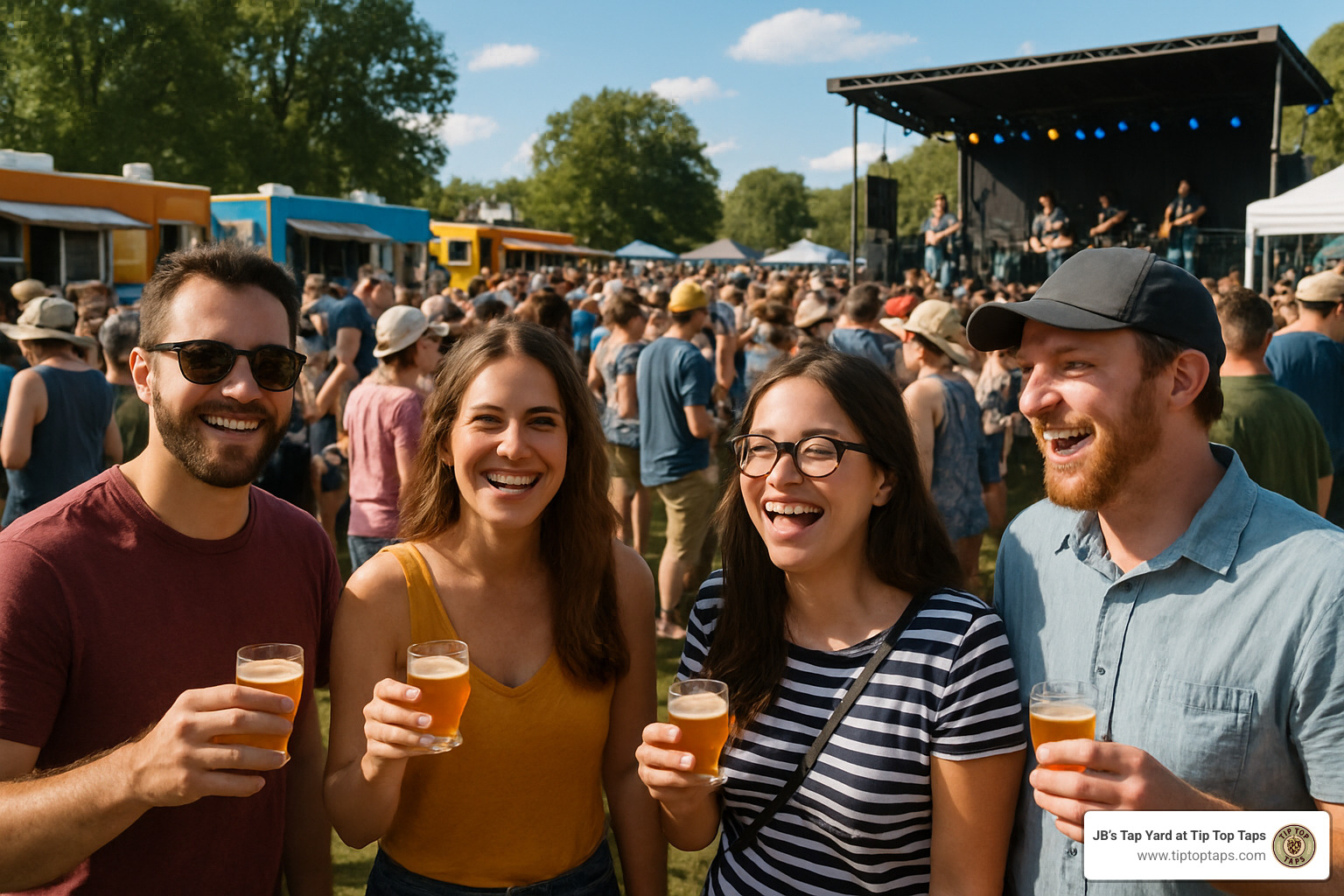 festival crowd enjoying beer samples - augusta beer festival