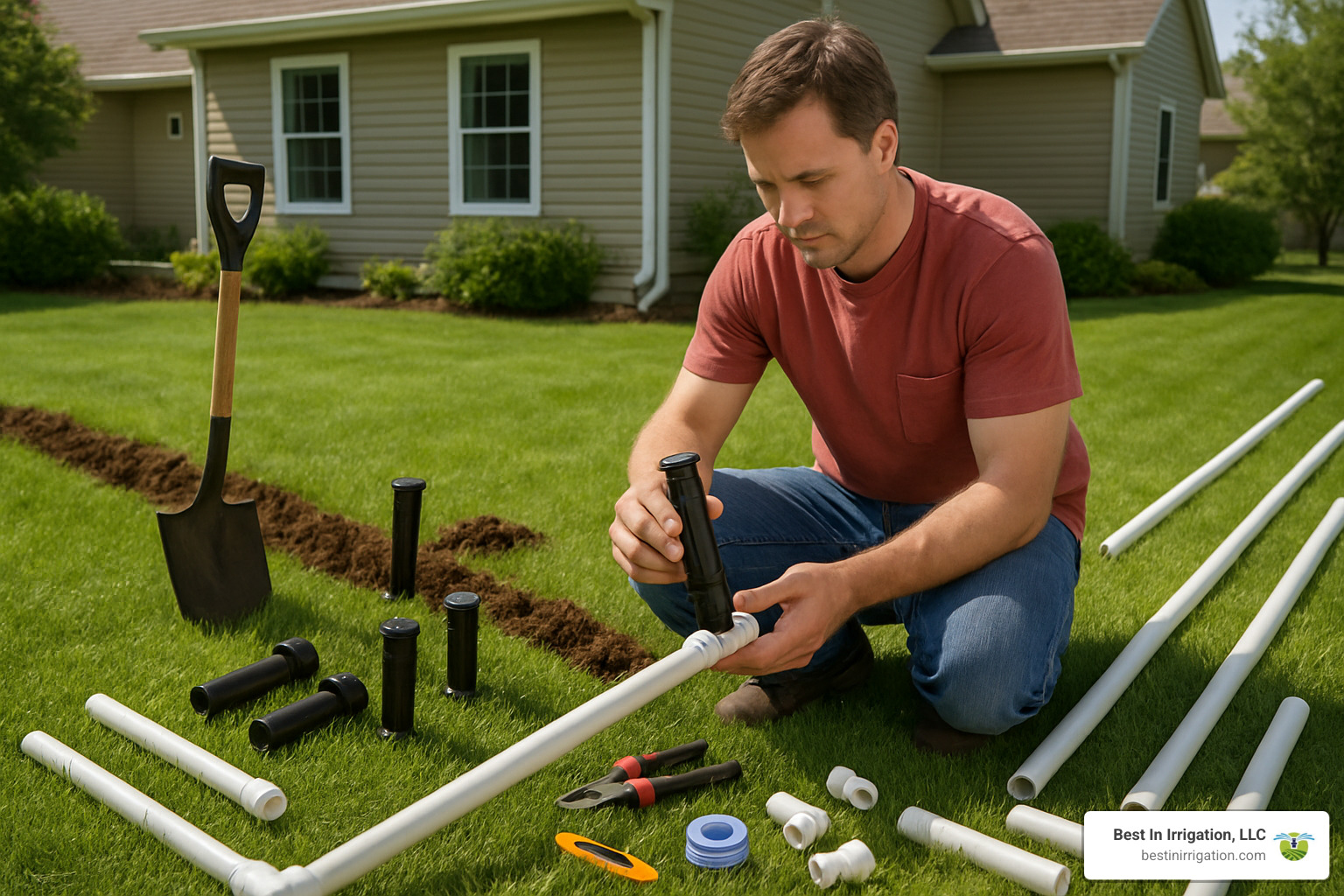 DIY sprinkler installation process - best diy lawn sprinkler system