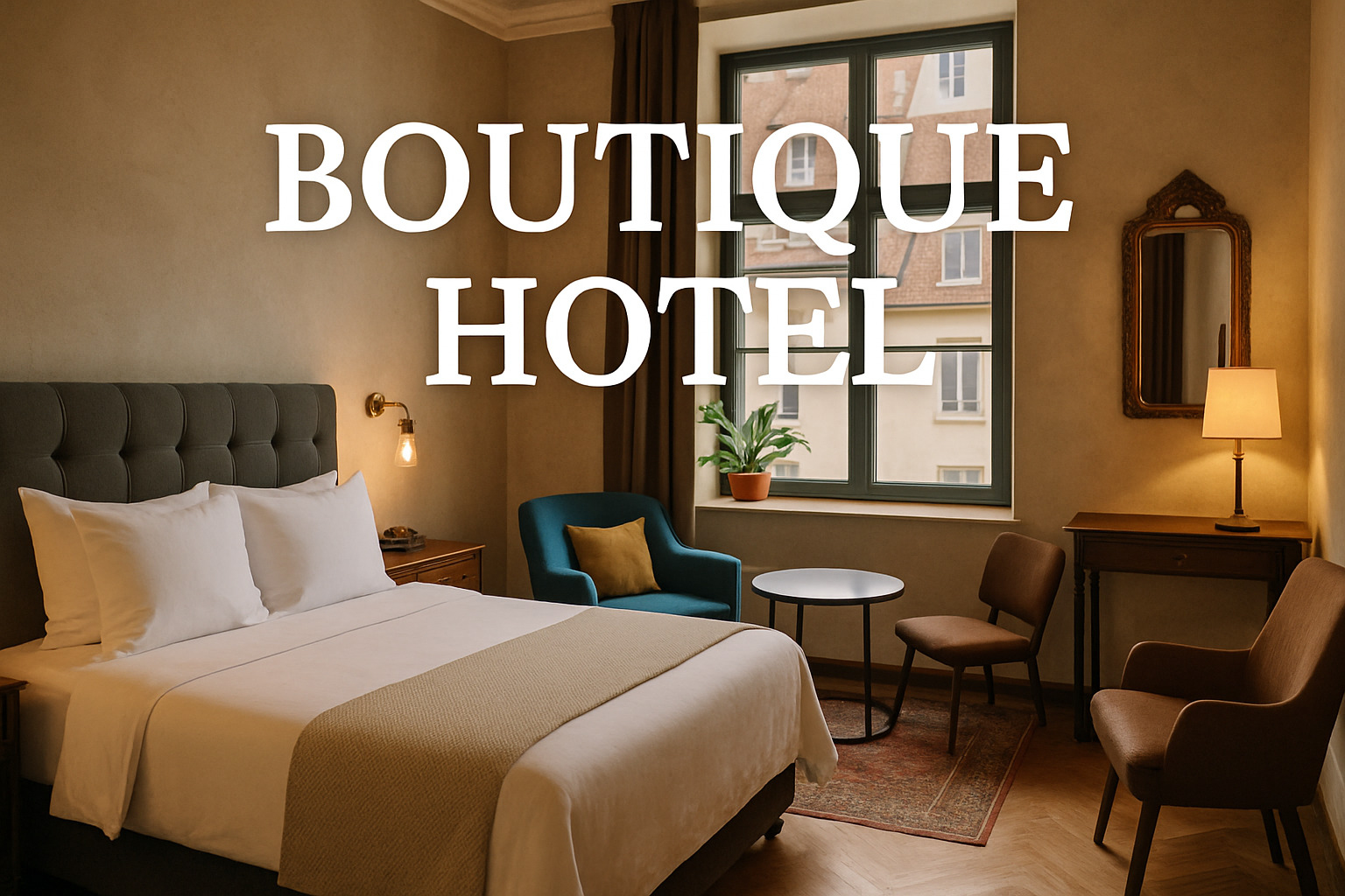 Smartphone displaying hotel booking app with boutique hotel listings and filter options - boutique hotel