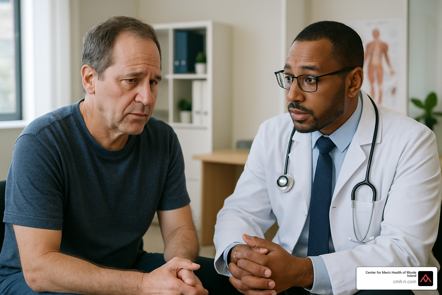 man talking to doctor - signs of erectile dysfunction