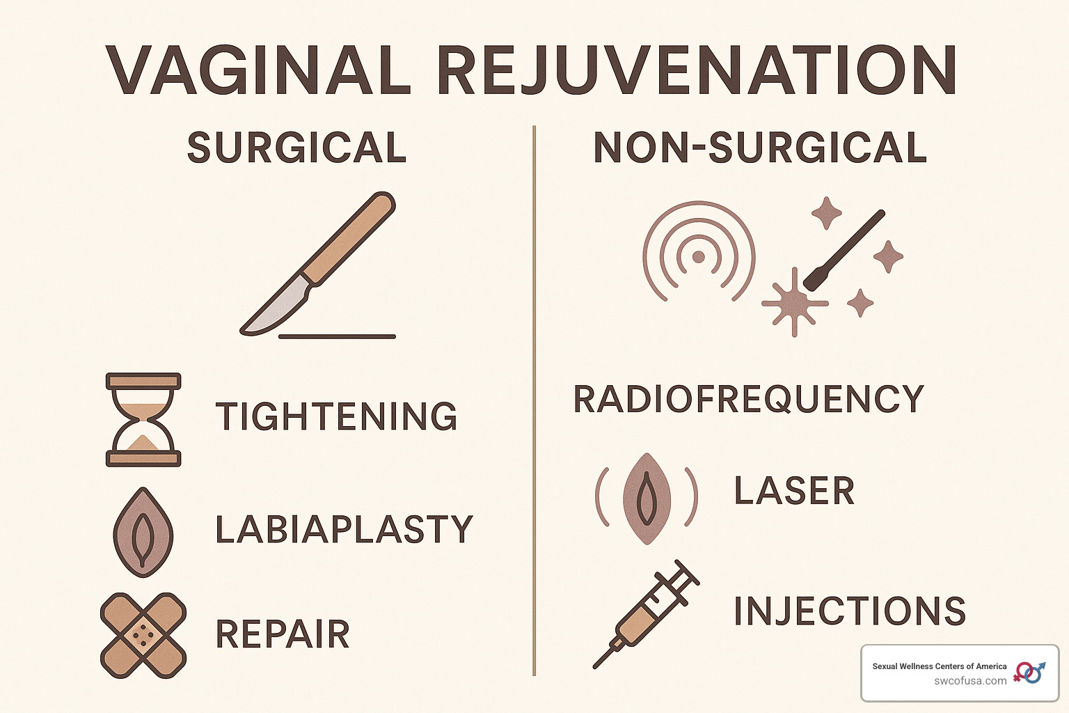 comparison of surgical and non-surgical vaginal rejuvenation treatments - vaginal rejuvenation