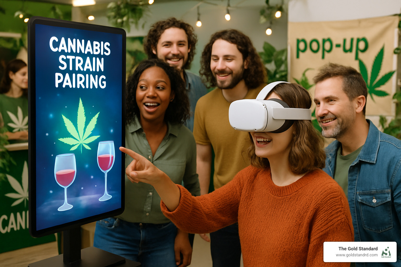 AR strain pairing demonstration with virtual reality cannabis education - cannabis pop up events