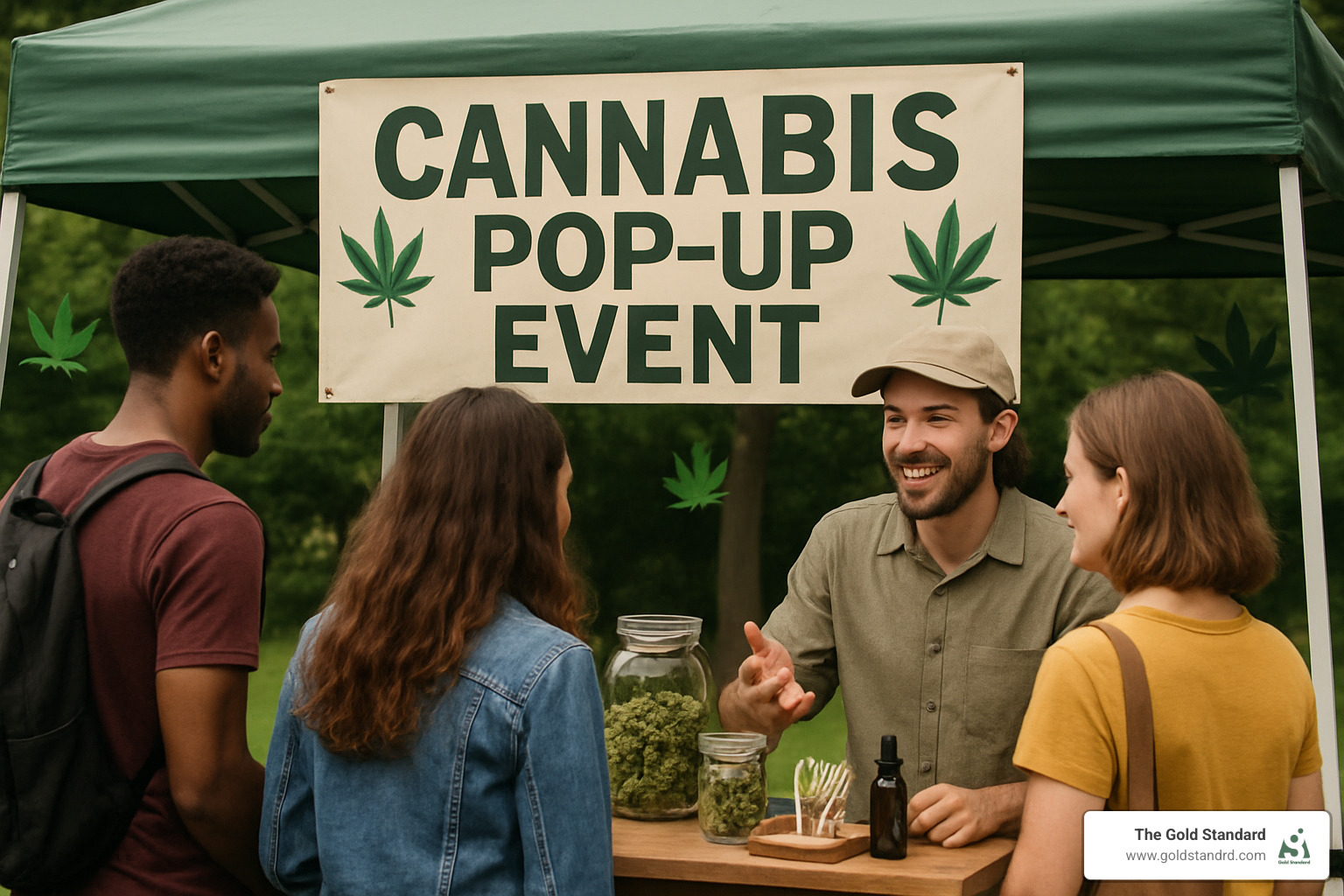 EventHi app screenshot showing cannabis event listings and filters - cannabis pop up events