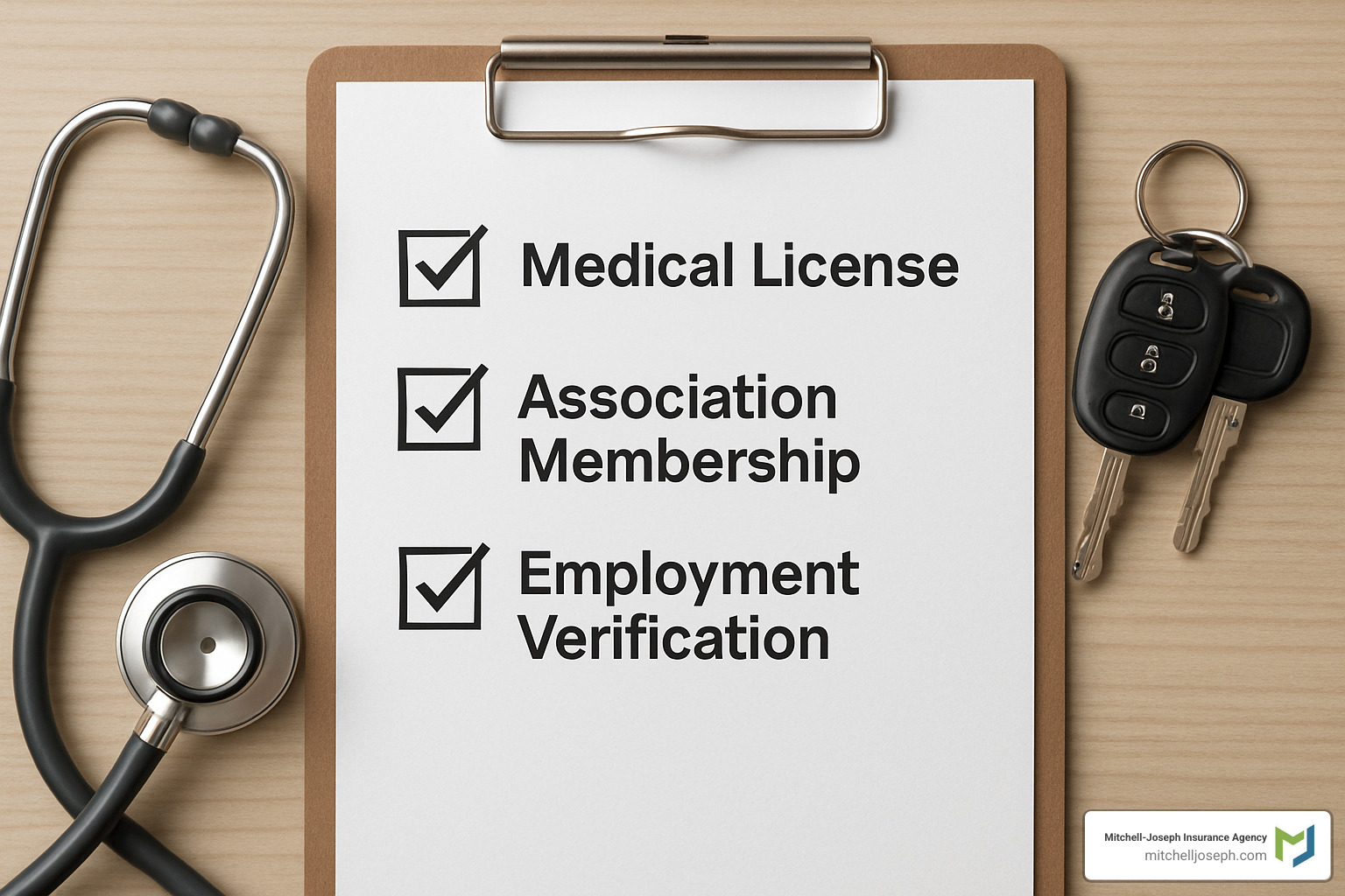 563ed56a3b0340008014667fc8d2c3e538876e24 Prescription for Savings: Auto Insurance for Medical Professionals Unlock exclusive savings with auto insurance for medical professionals. Learn discounts, tips, and how to qualify today! medical professional checklist graphic - auto insurance for medical professionals