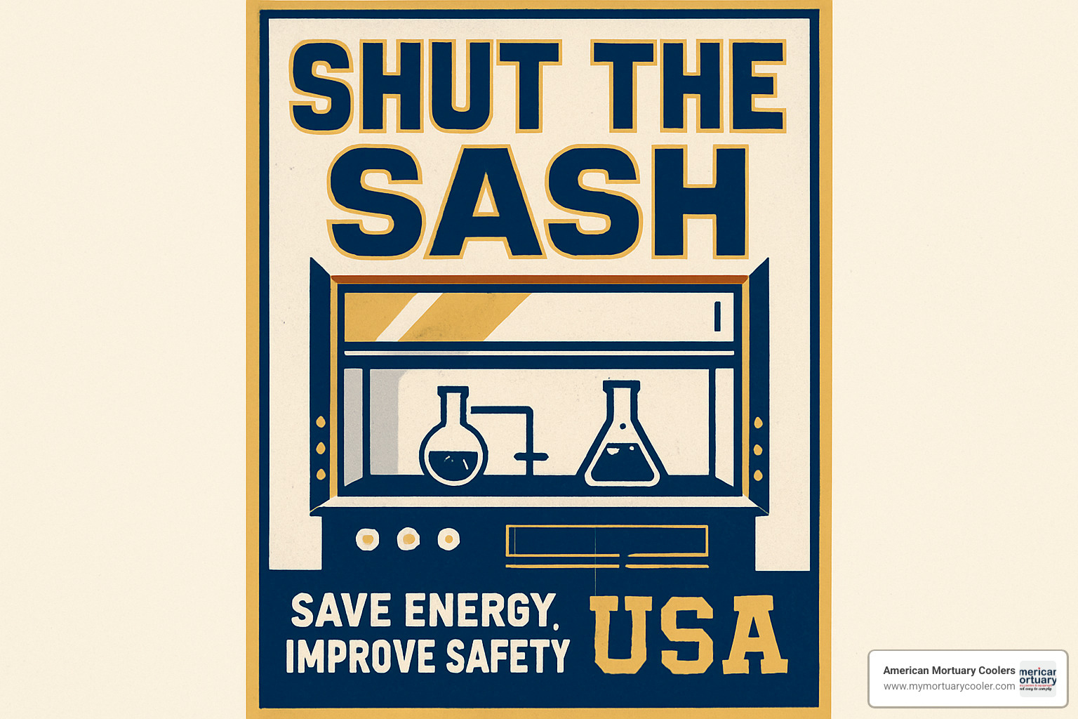 Shut the Sash campaign poster - fume exhaust hood