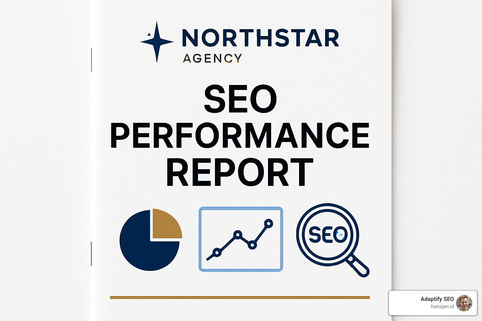 Branded SEO report cover page with professional design elements - how to create automated seo reports for your clients