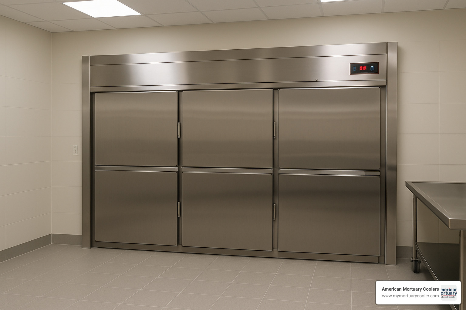 modern mortuary cooler installation - funeral home vs mortuary
