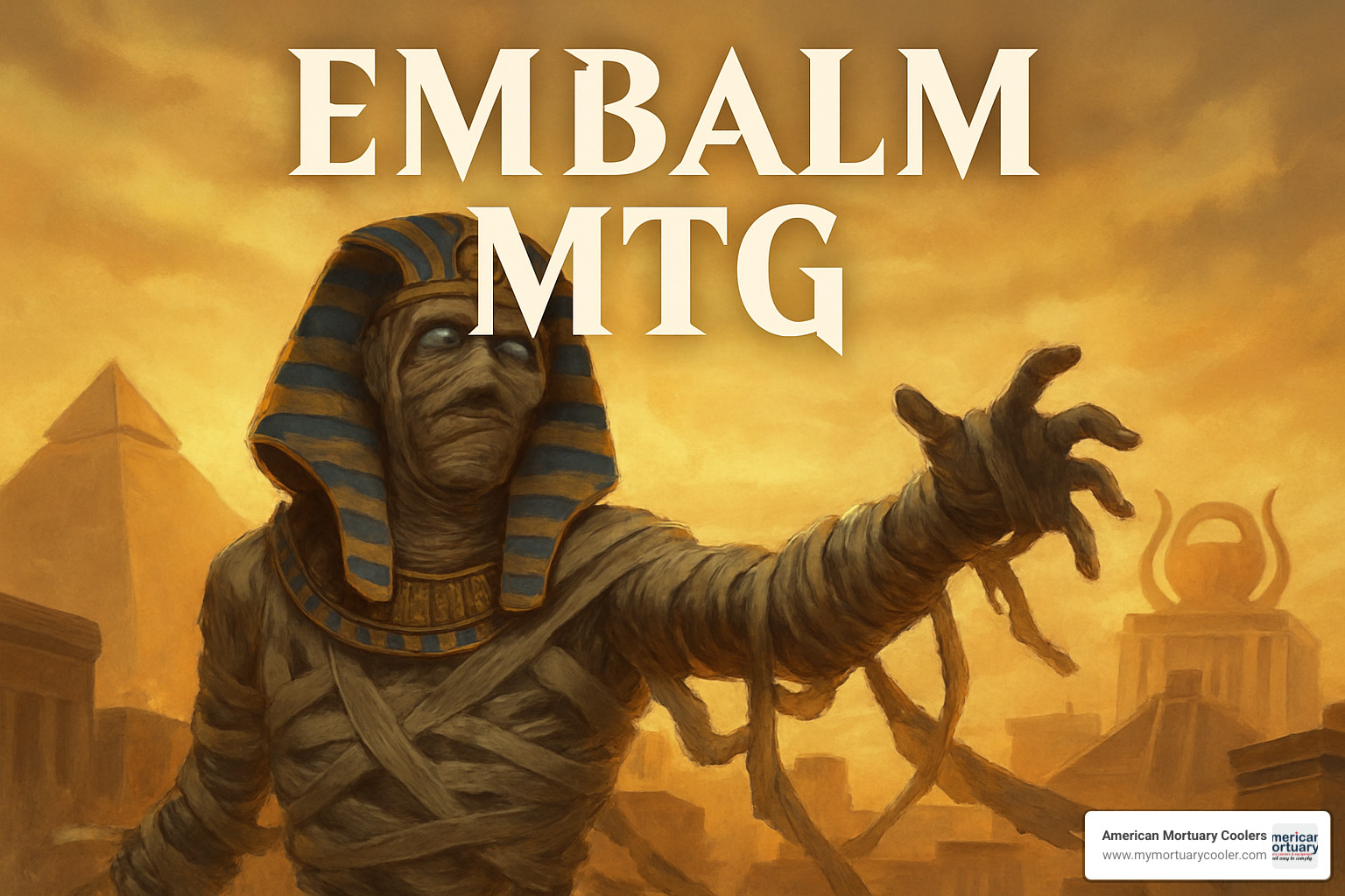 Collection of printed embalm tokens from Amonkhet showing the distinctive white mummy aesthetic - embalm mtg