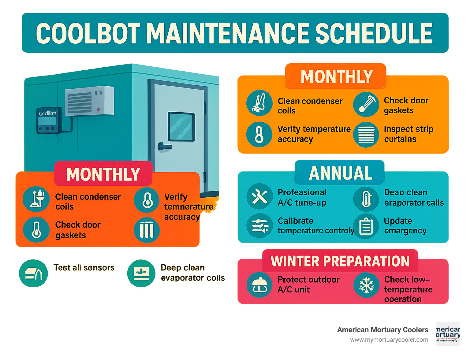 coolbot maintenance schedule infographic - coolbot walk in cooler infographic 