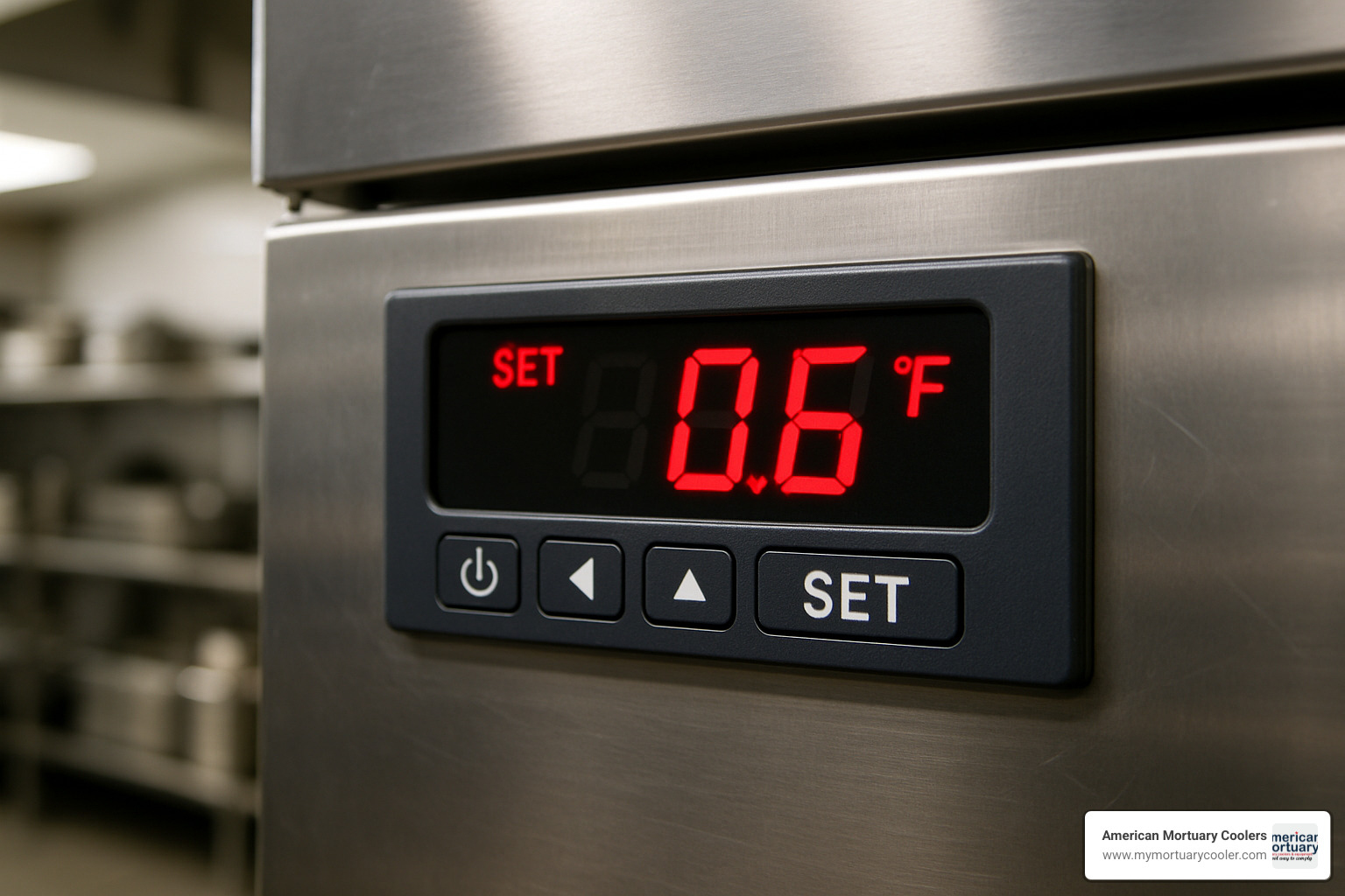 close-up digital temperature controller on commercial freezer - commercial freezer refrigerator