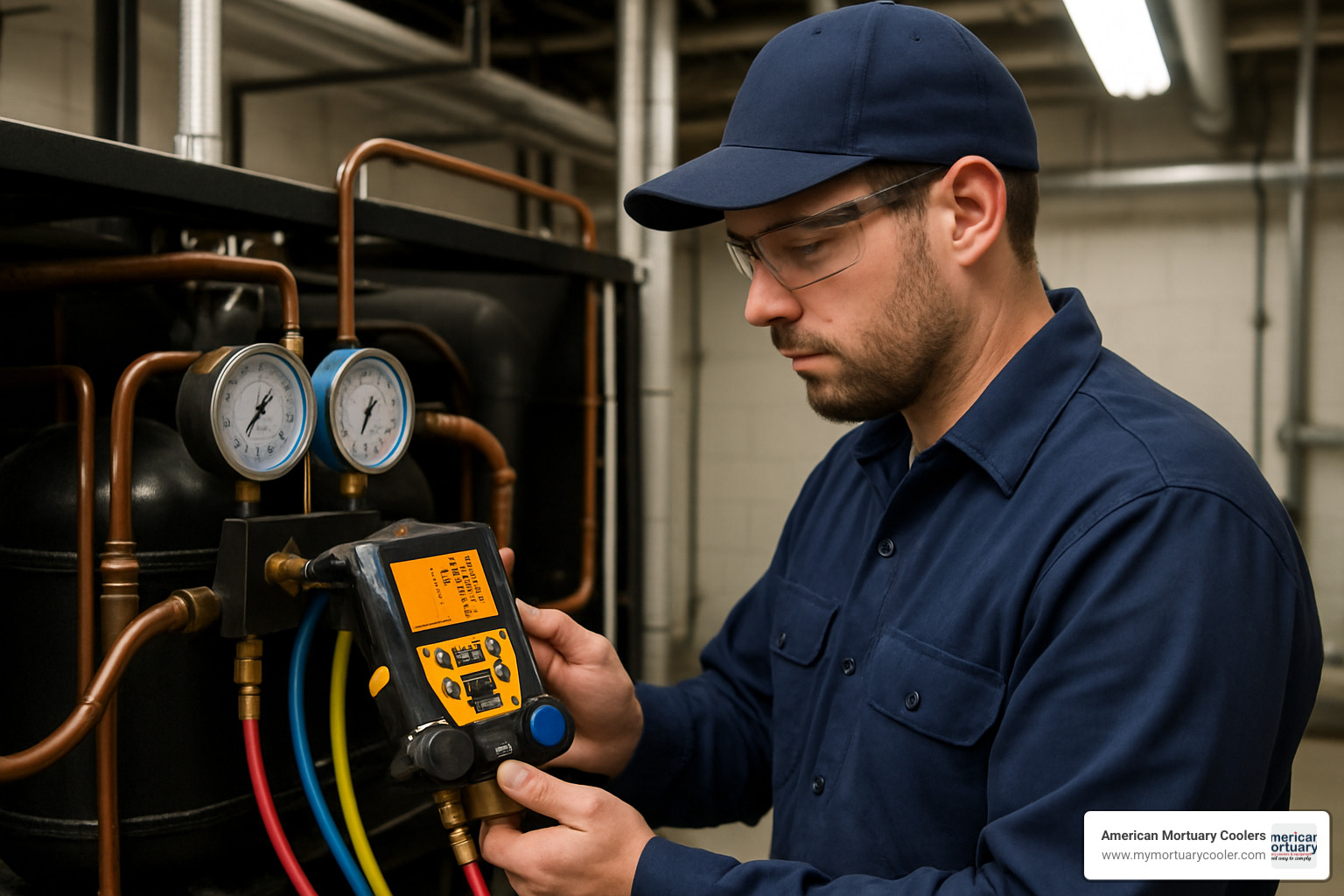 technician checking superheat - 404a pressure chart