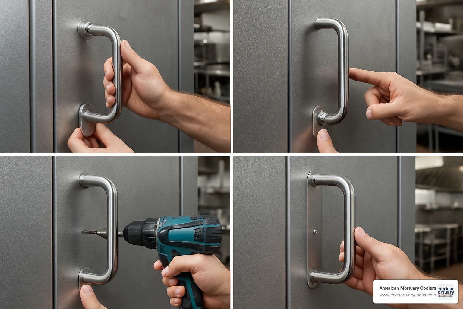 step-by-step walk in freezer door handle installation process - walk in freezer door handle
