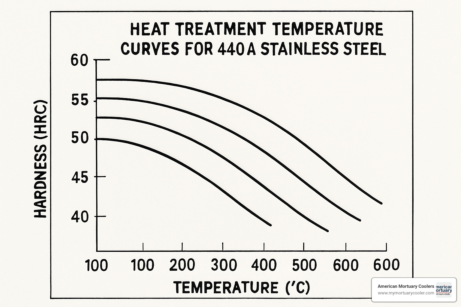 Heat treatment temperature curves for 440A steel - 440a