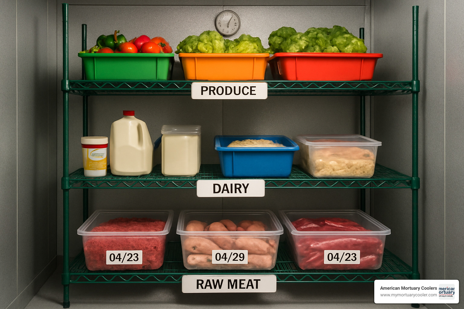 walk cooler organization tips - walk cooler