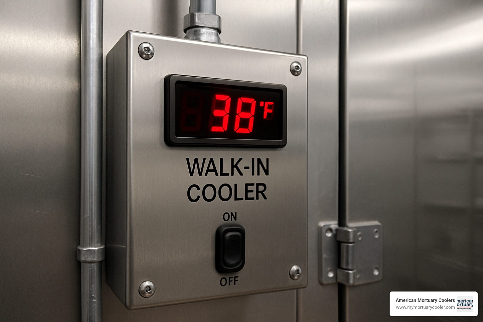 walk-in cooler control panel with digital temperature display - cooler temperature control