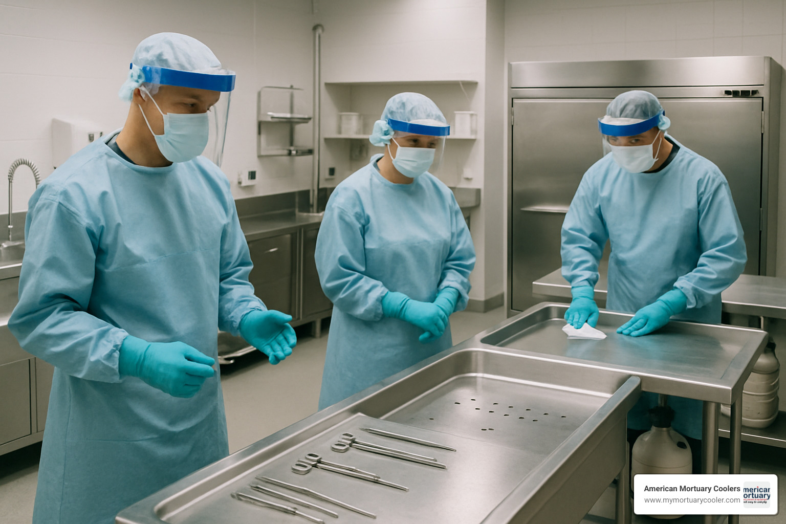 Safety protocols and PPE usage in mortuary settings - Mortuary Tools