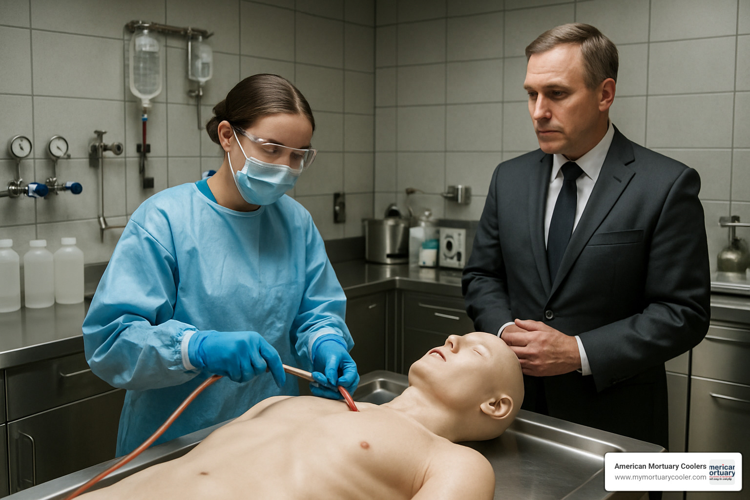 student embalming under supervision - mortuary science schools