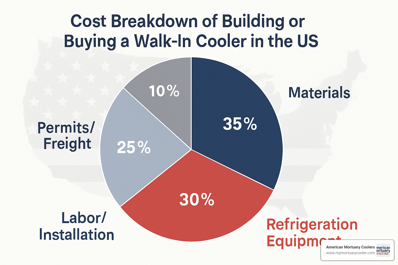cost breakdown pie chart - affordable walk in cooler