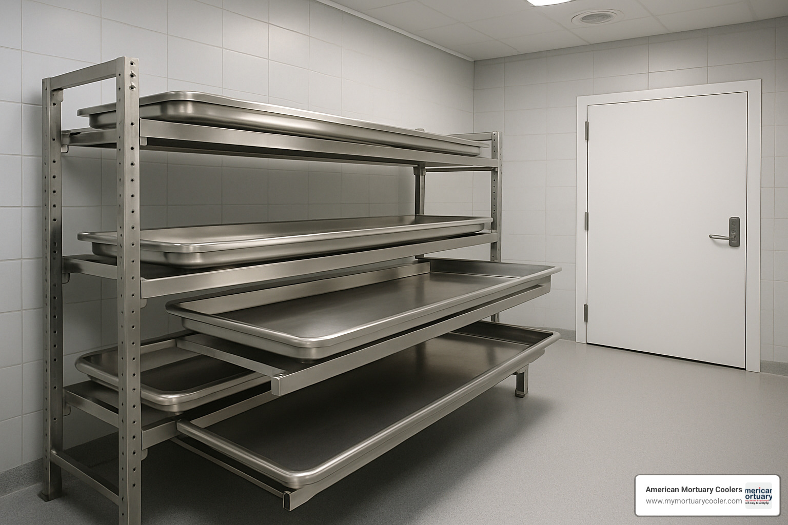 adjustable racking system in mortuary cold room - mortuary cold rooms