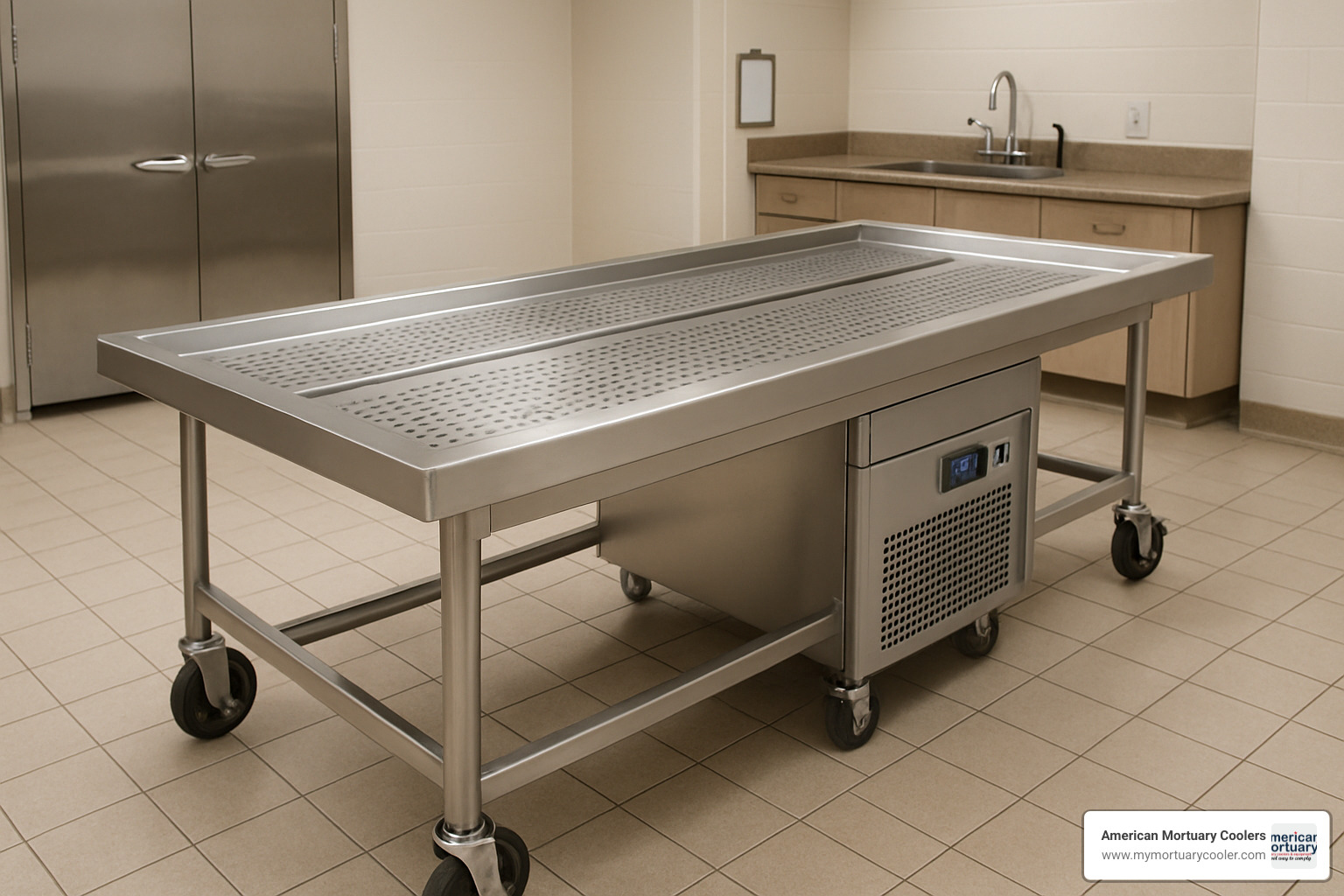 modern cooling table with refrigeration system - cooling table for funeral home