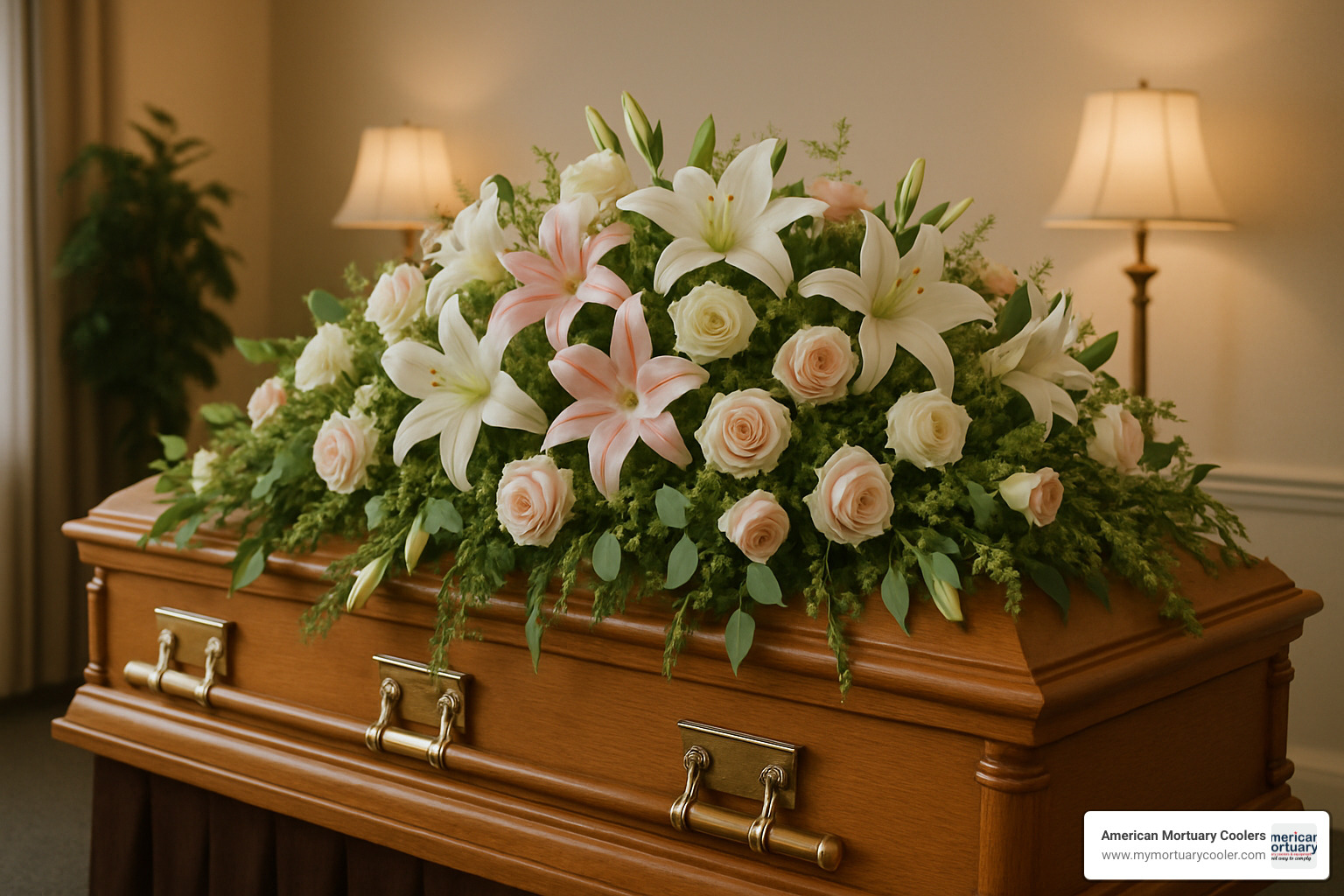floral coffin covering - coffin covering