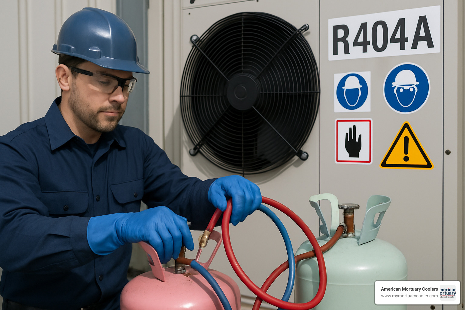 Safety equipment and proper PPE for handling R404A refrigerant - r404 pt chart