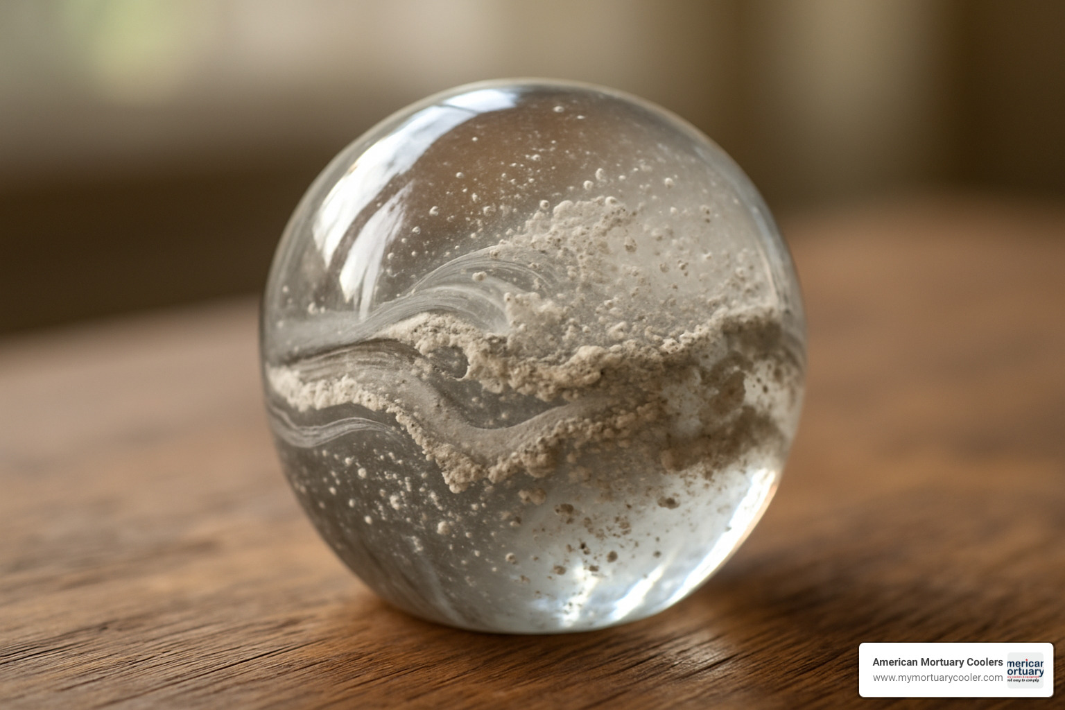 glass orb with ashes - ash holder