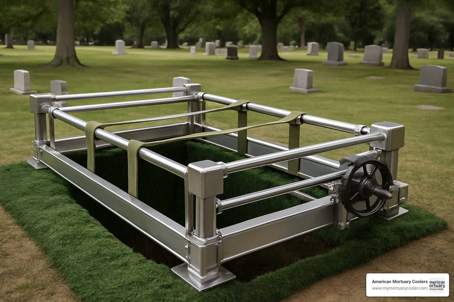 stainless steel coffin lowering device - coffin lowering machine for sale