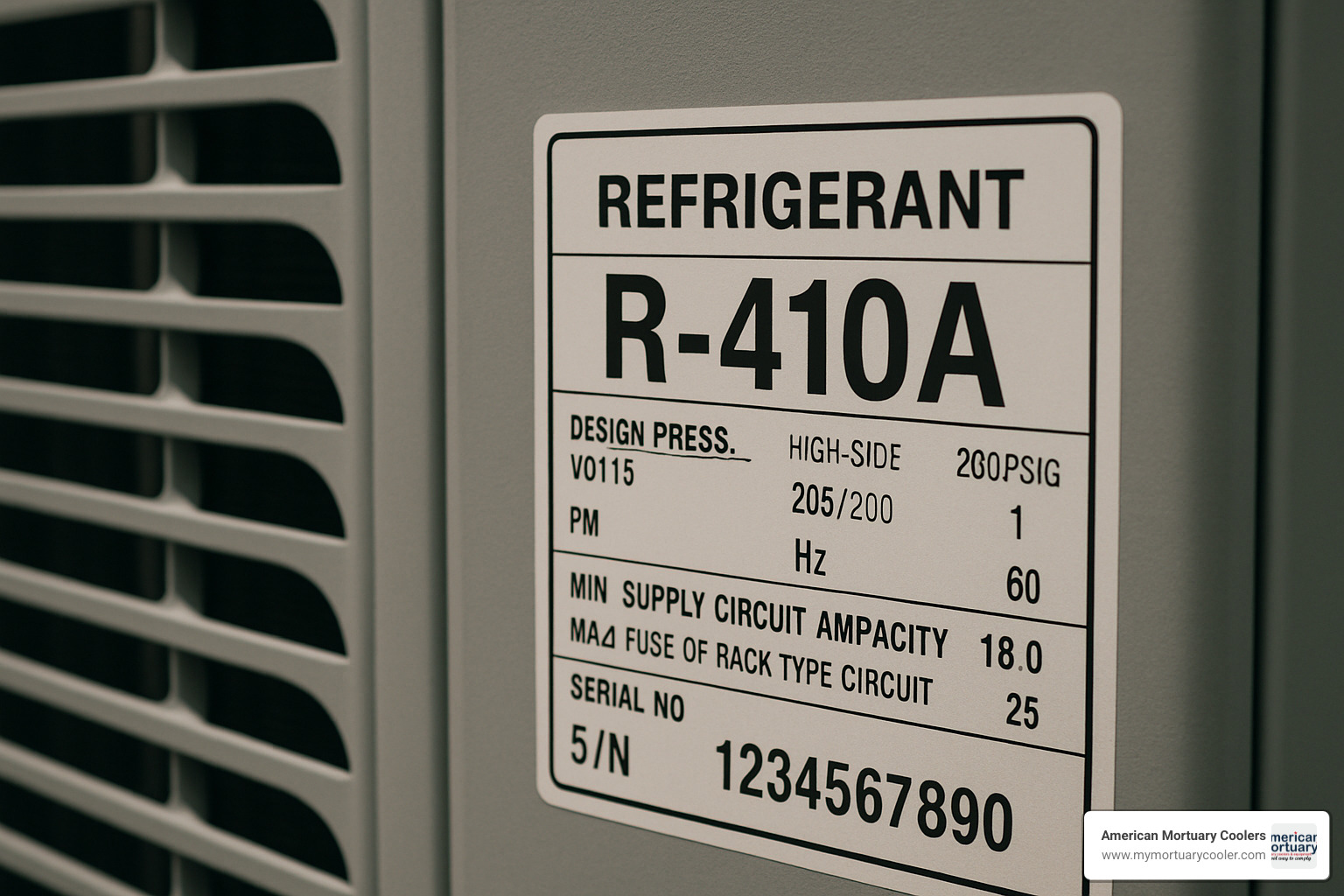 Modern AC unit refrigerant label - freon ac