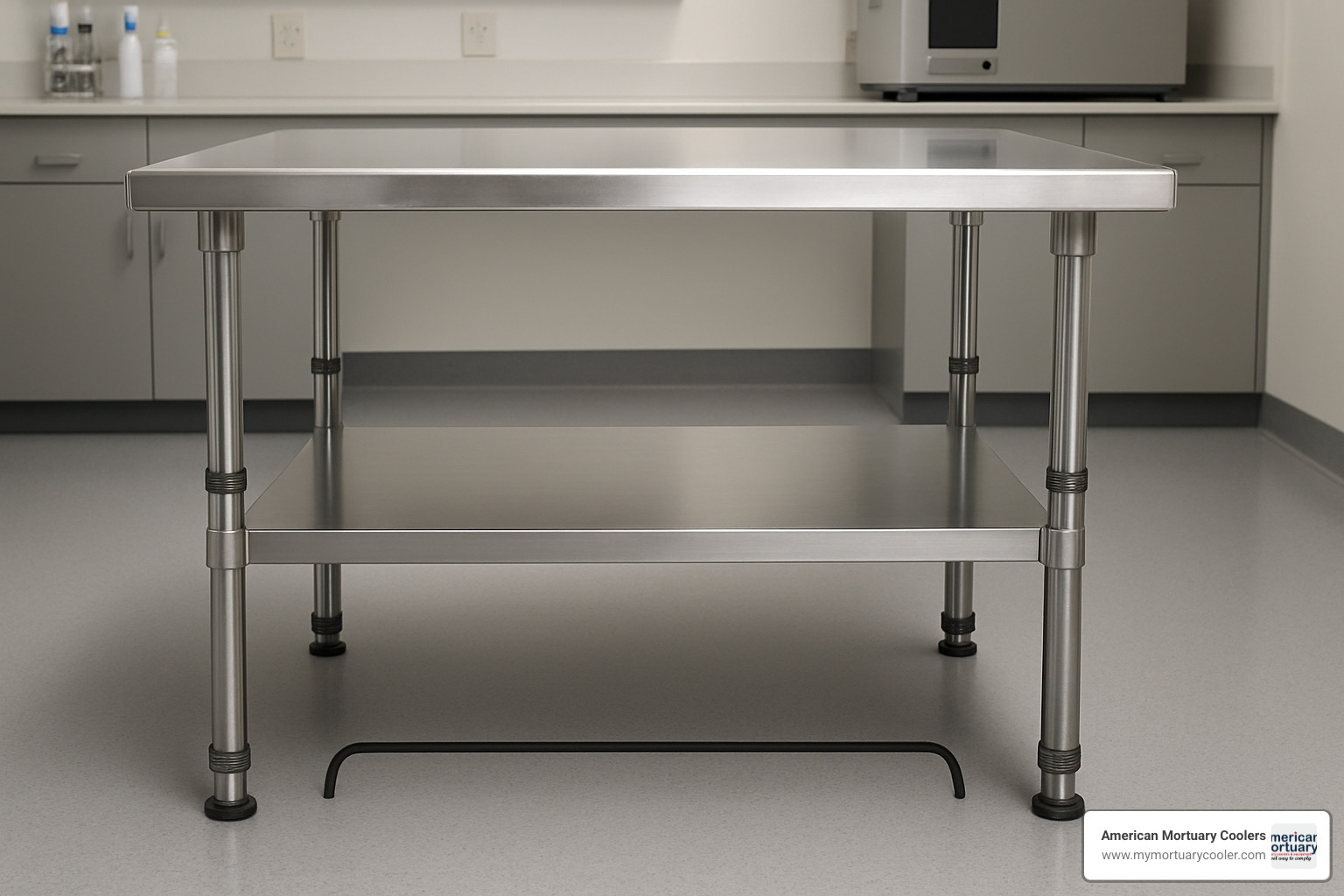 Adjustable height stainless steel prep table showing height adjustment mechanism and foot clearance at different levels - stainless steel prep table foot room