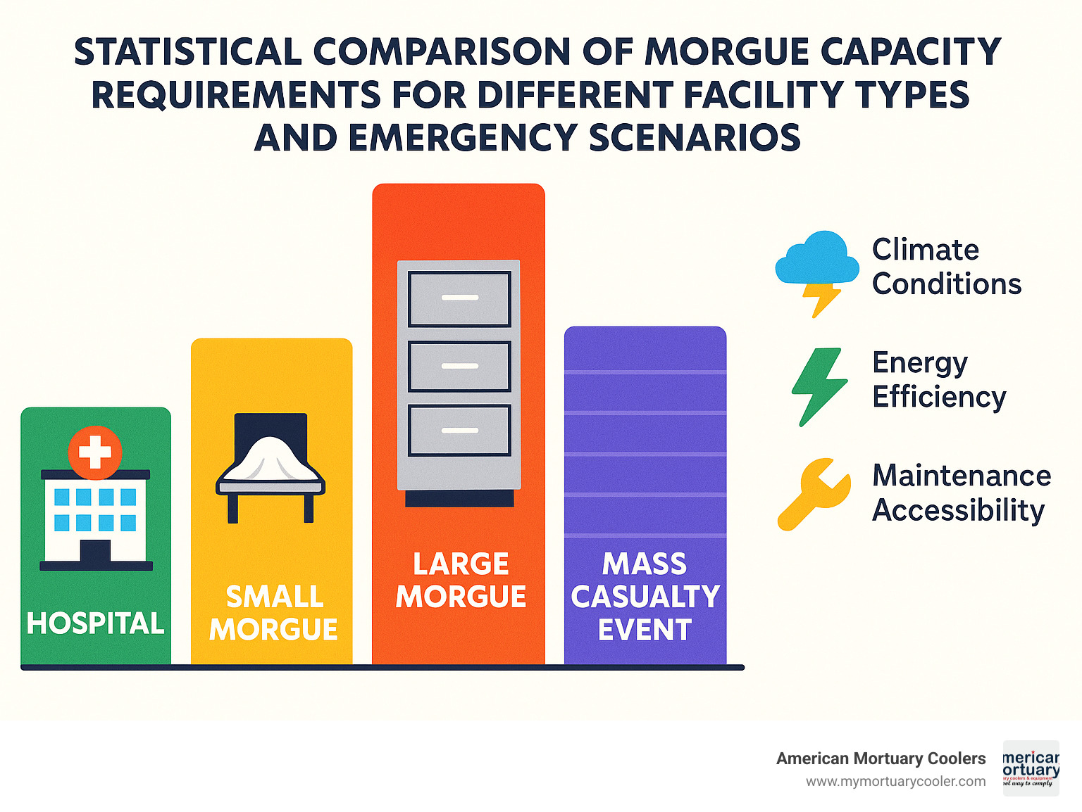 Statistical comparison of morgue capacity requirements for different facility types and emergency scenarios - nine-bodies-in-a-mexican-morgue infographic 