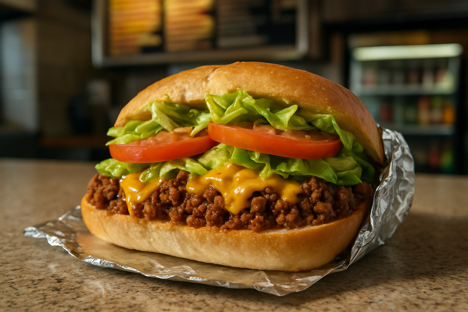 vegan chopped cheese -  chopped cheese