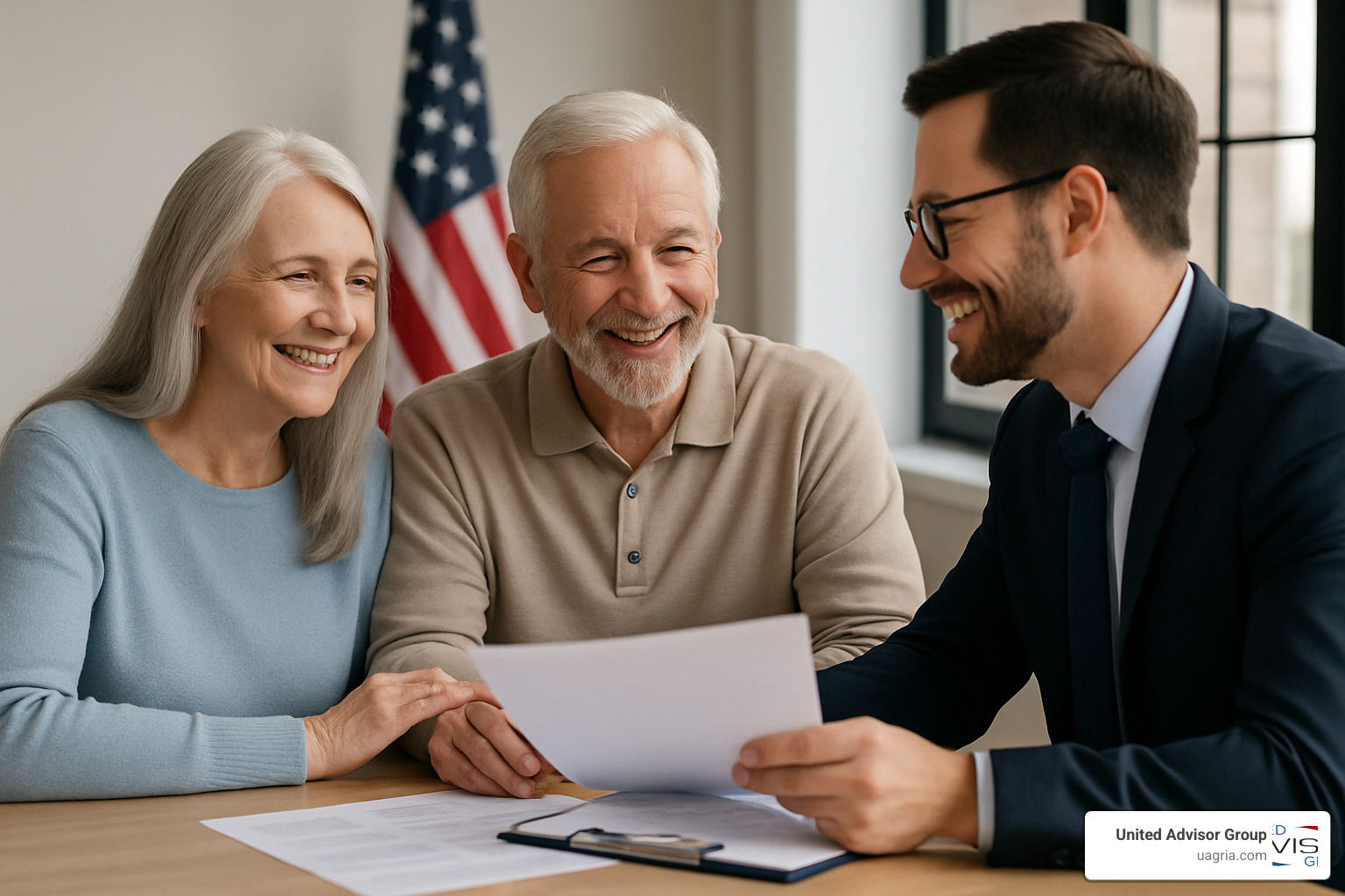 couple meeting advisor - retirement and tax planning