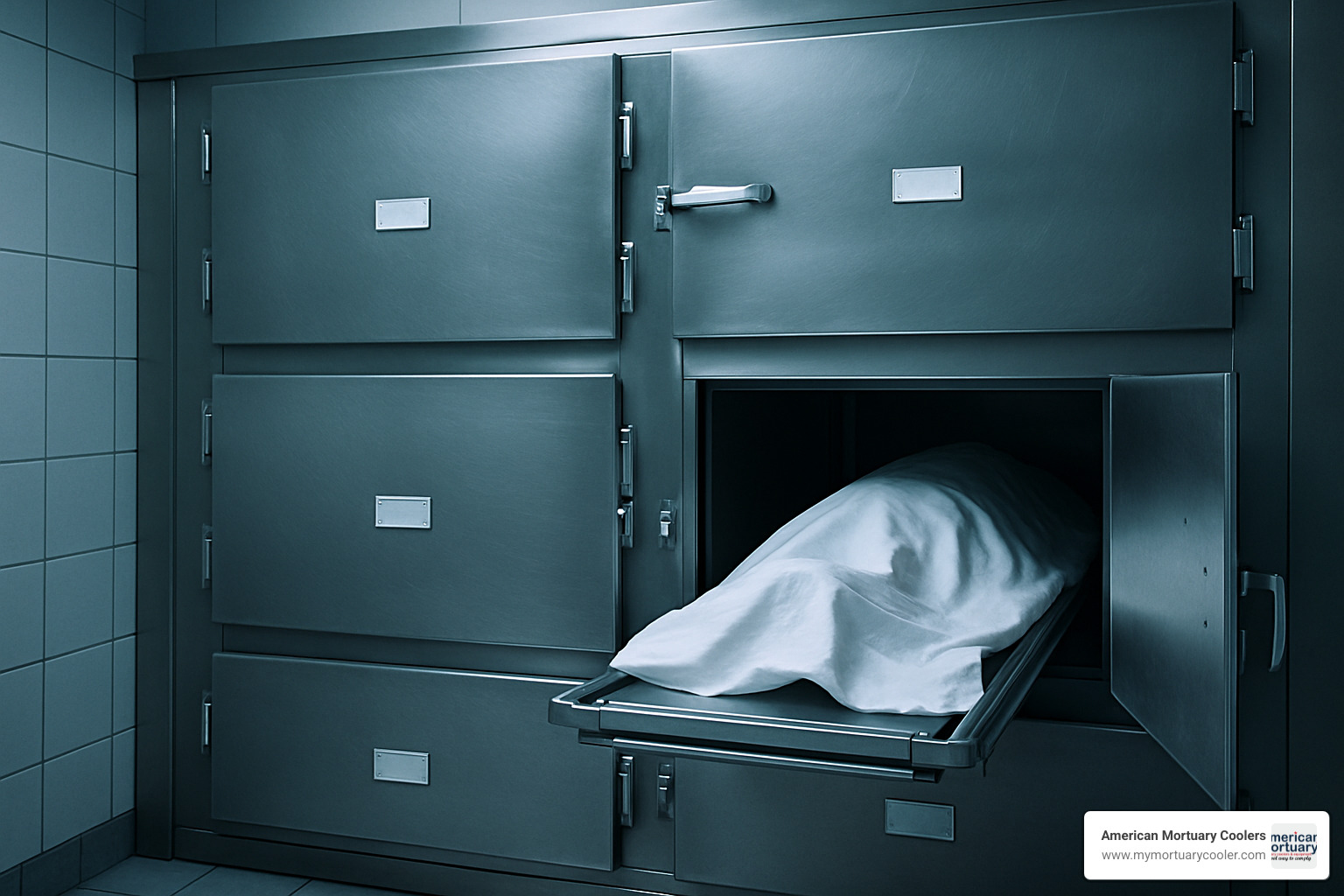 walk-in morgue cooler with cantilever storage racks - morgue-cooler