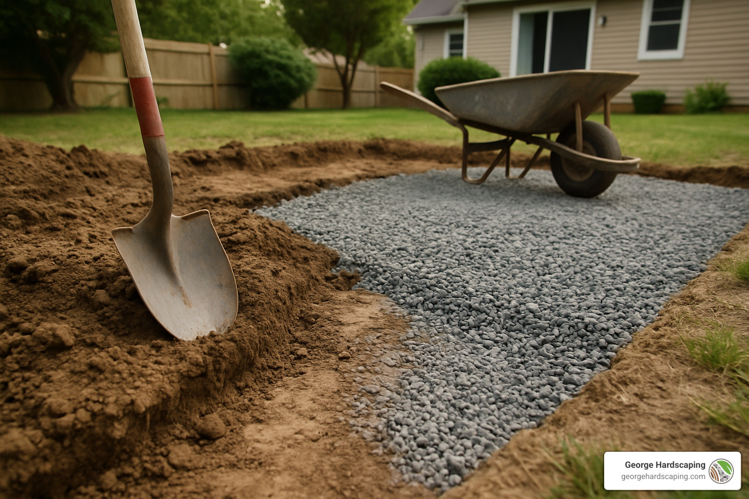 excavation and base preparation - patio and walkway installation
