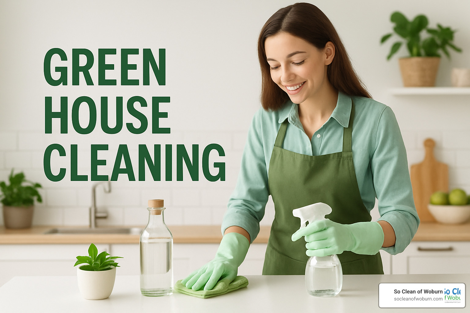 kitchen cleaning with eco-friendly products - green house cleaning