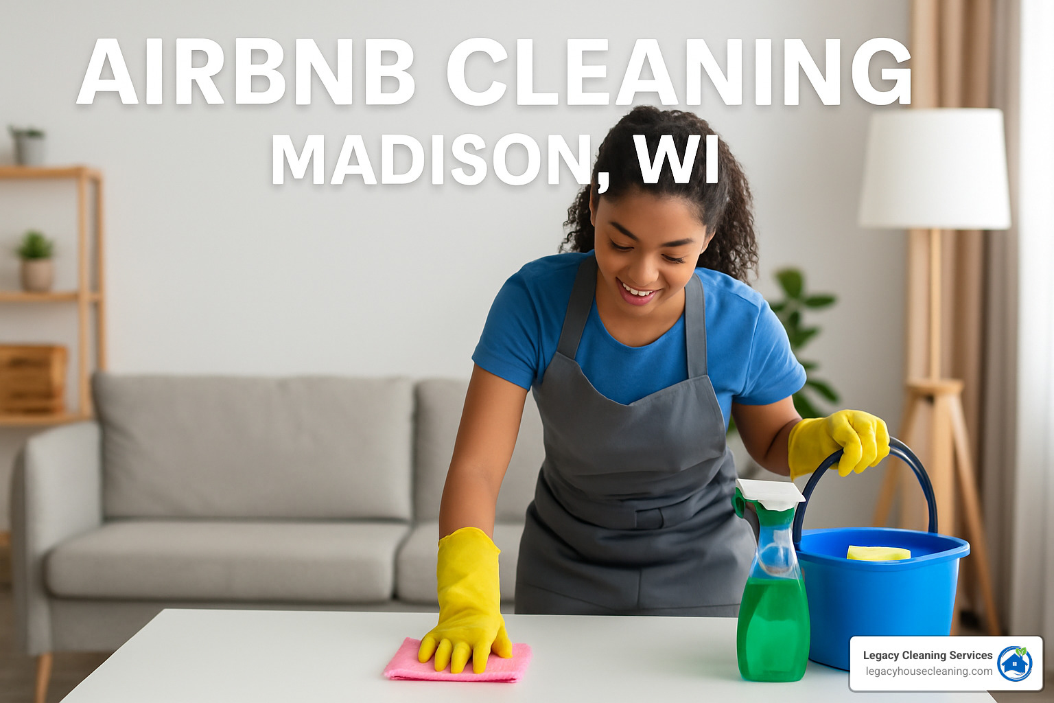 professional cleaner holding detailed cleaning checklist in Madison Airbnb property - airbnb cleaning madison wi