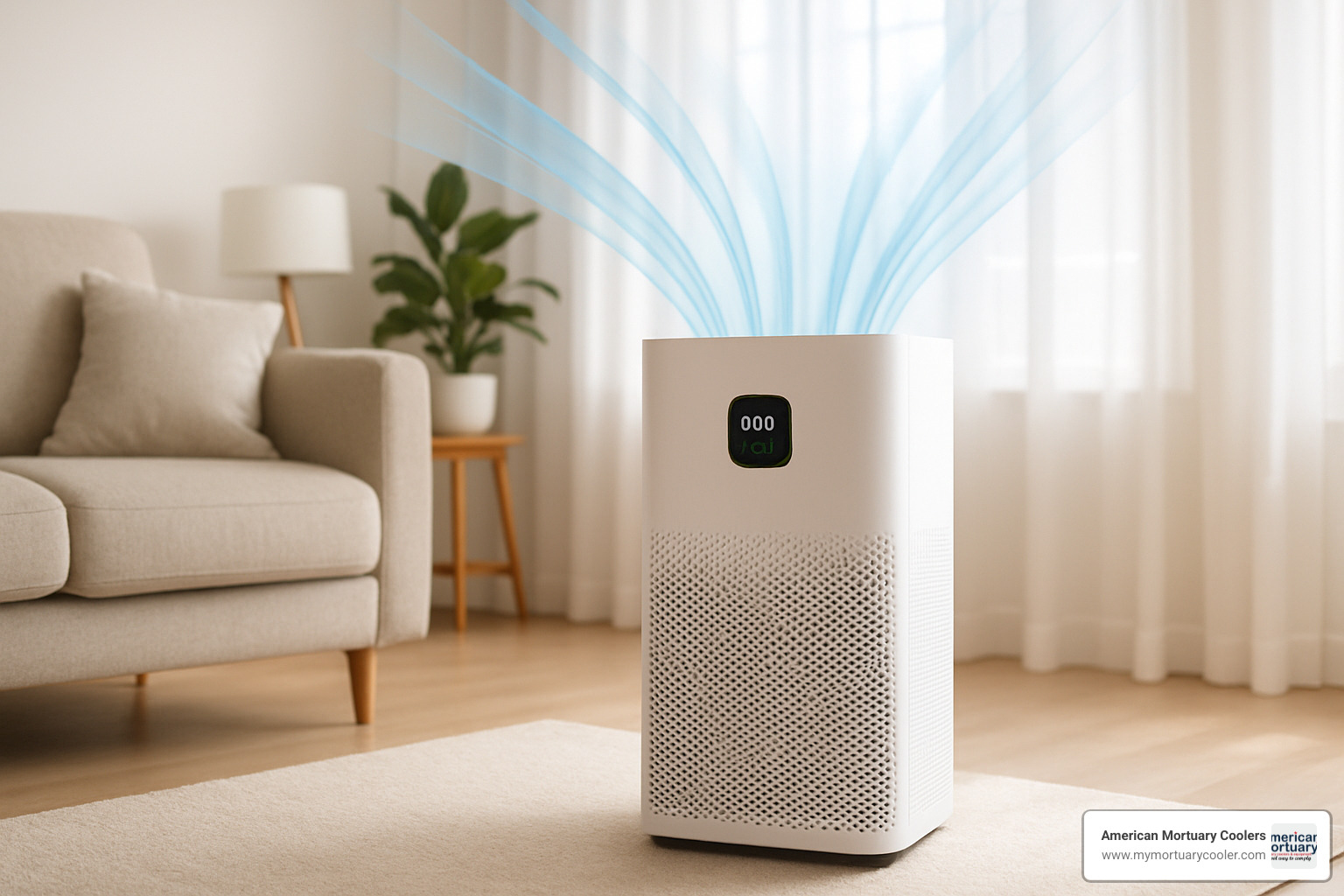 HEPA air purifier in operation - skip the germs